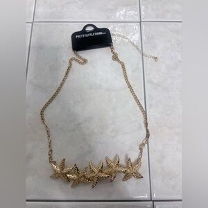 New PrettyLittleThing Gold Starfish Jewel Detail Belly Chain